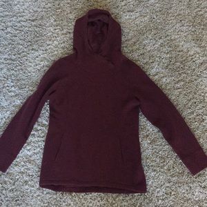 Ibex wool, maroon women’s hoodie